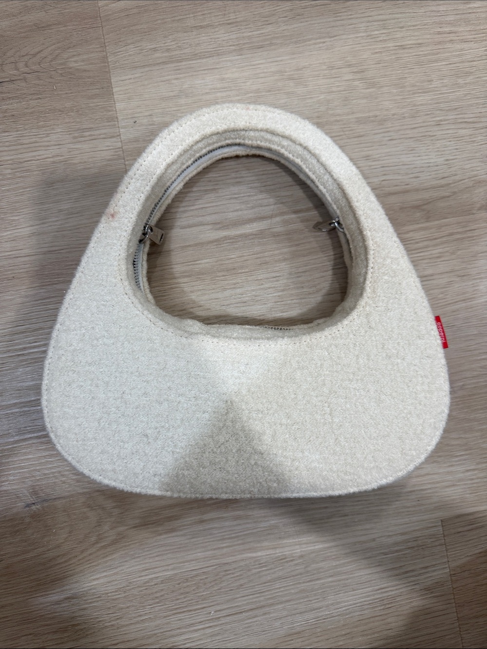 Coperni Cream Bouclé Loop Swipe Handbag